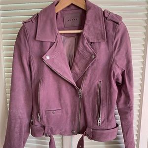 Blank NYC Leather Suede Moto Jacket Lilac M